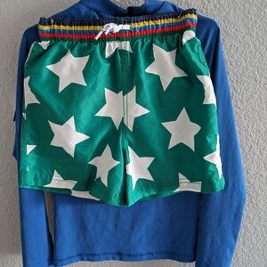 Boden Green Star Print Shorts